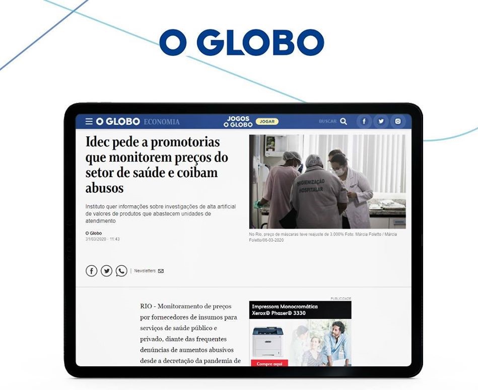 O Globo noticia o pedido de monitoramento realizado pelo Idec