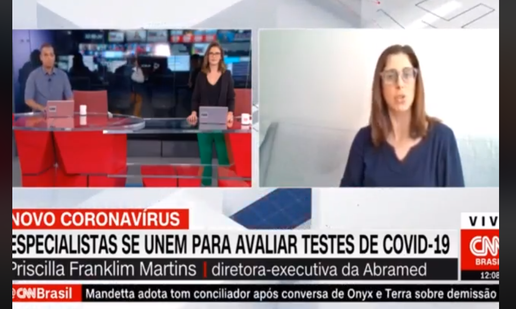 Diretora Executiva da Abramed é entrevistada na CNN Brasil sobre testes rápidos para Covid-19