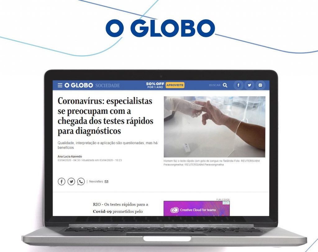Presidente da Abramed fala ao jornal O Globo sobre testes rápidos para o diagnóstico de Covid-19