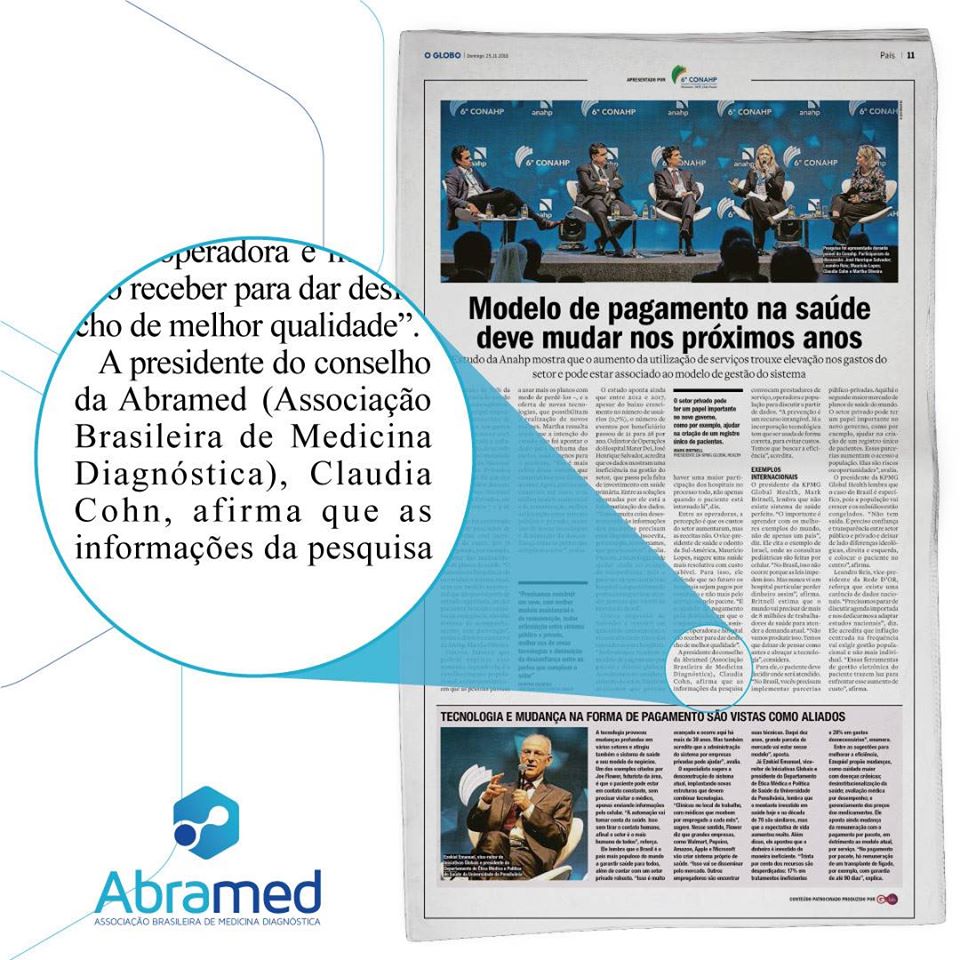O Globo comenta sobre a participação da Abramed no 8º Conahp