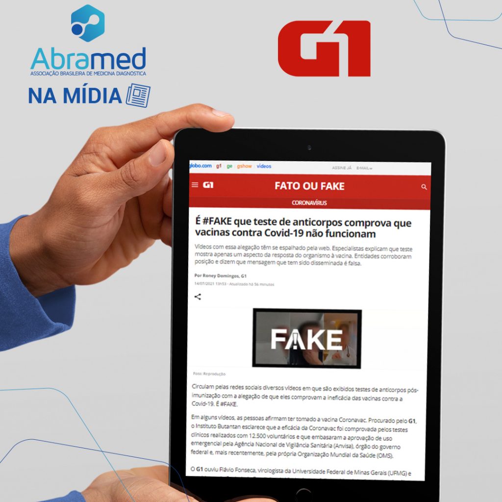 Abramed é fonte na editoria Fato ou Fake no G1