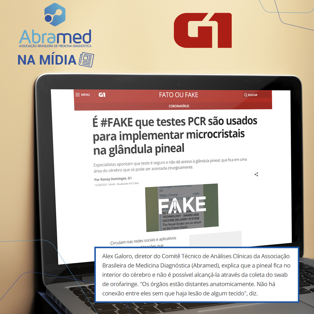 Diretor do Comitê de Análises Clínicas da Abramed é fonte na editoria Fato ou Fake do G1
