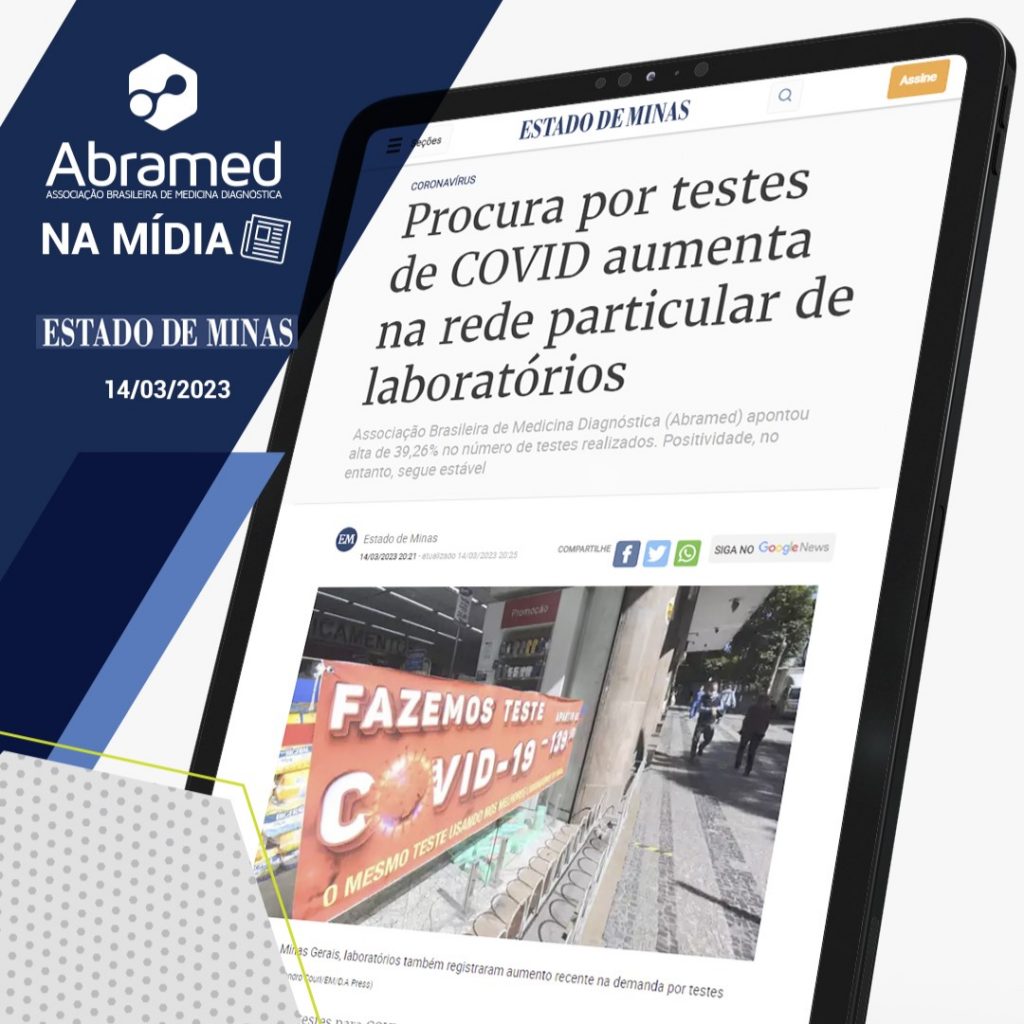 Jornal Estado de Minas divulga dados de exames de covid-19 realizados pelos associados da Abramed 
