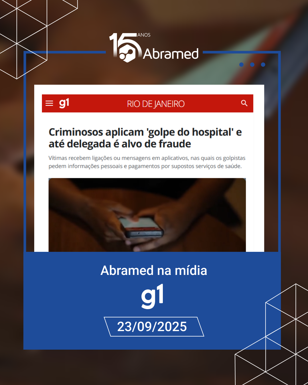 Abramed alerta para golpe que usa nome de hospitais e laboratórios para extorquir pacientes