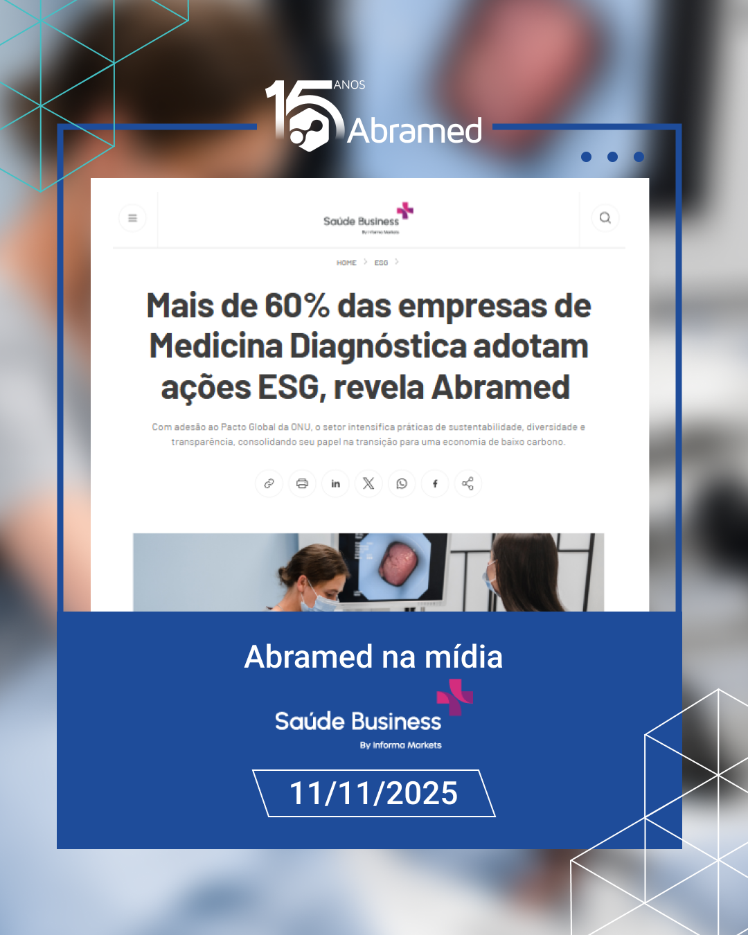 Saúde Business apresenta dados do Painel Abramed 2025 que apontam que o setor avança em práticas ESG