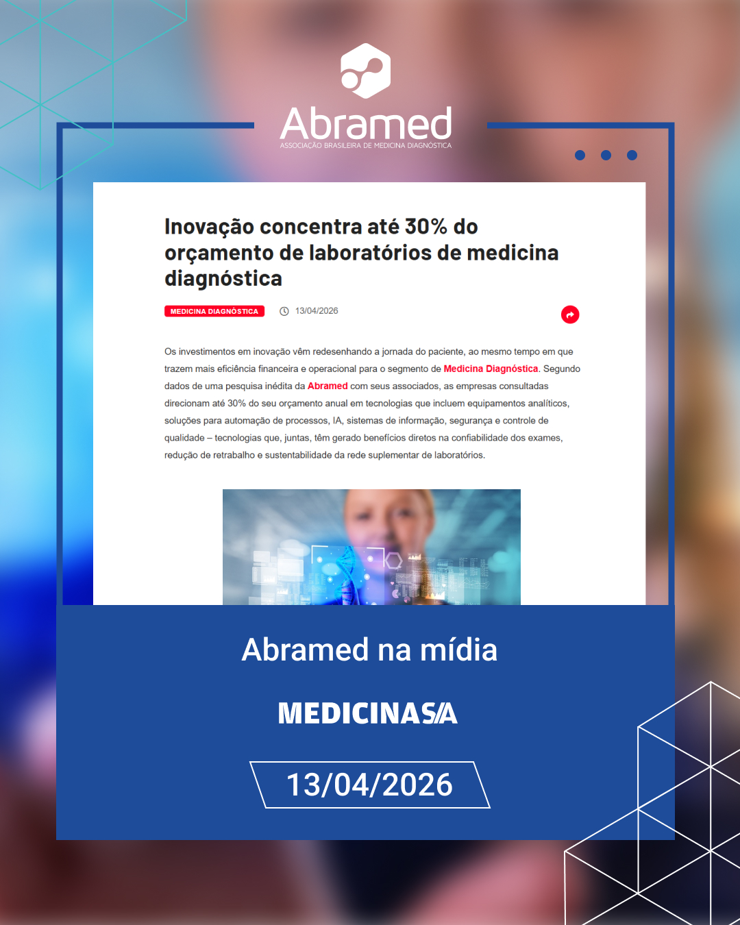 Medicina S/A destaca dados de levantamento inédito da Abramed sobre o avanço da inovação no setor